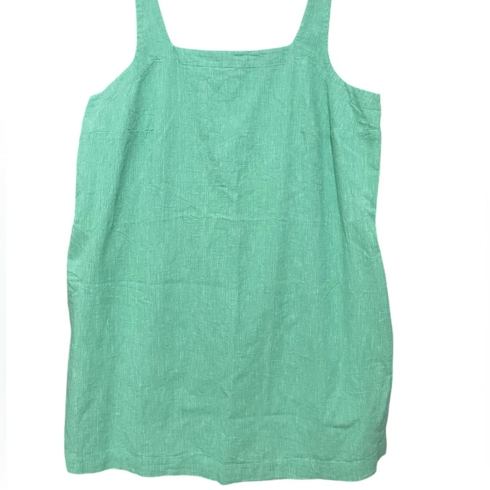 A New Day Women's Tank Mini Shift Green Striped Dress - Picture 4 of 6